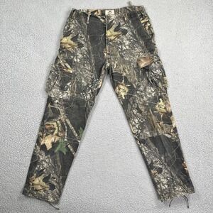 Mossy Oak Stealth Weave Heavy Cargo Pants Men 34x34 Break Up Camo Double Knee